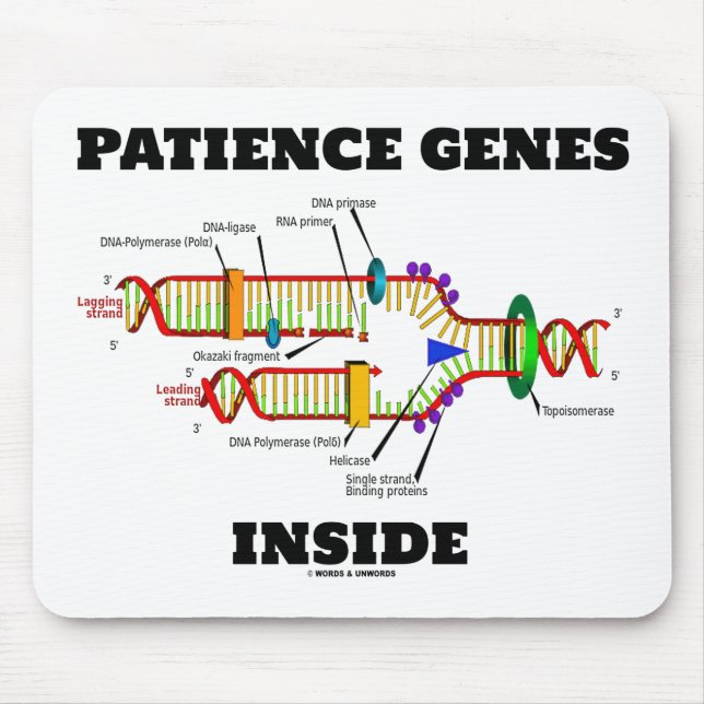 Patience Genes Inside DNA Replication Humour Mouse Pad (Front)