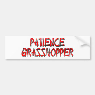 PATIENCE GRASSHOPPER BUMPER STICKER