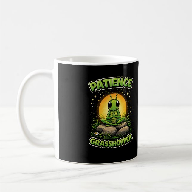 Patience Grasshopper Coffee Mug (Left)