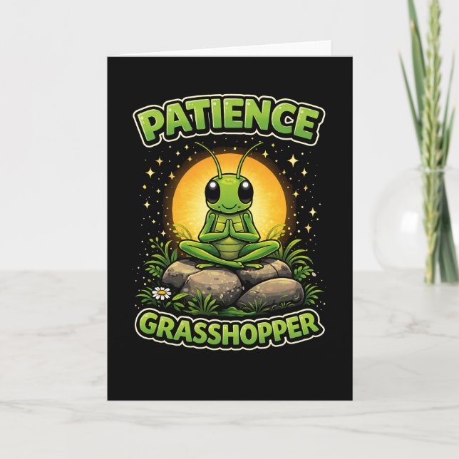 Patience Grasshopper Holiday Card (Front)