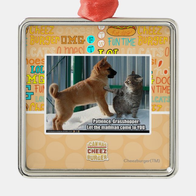 Patience, Grasshopper. Metal Tree Decoration (Front)