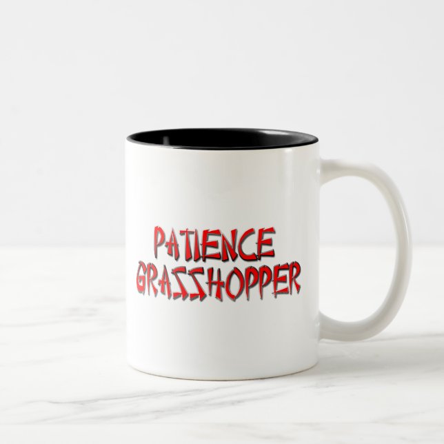 PATIENCE GRASSHOPPER Two-Tone COFFEE MUG (Right)