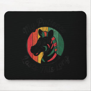 Patience Lasts This Long Vibrant Retro Zebra Mouse Pad