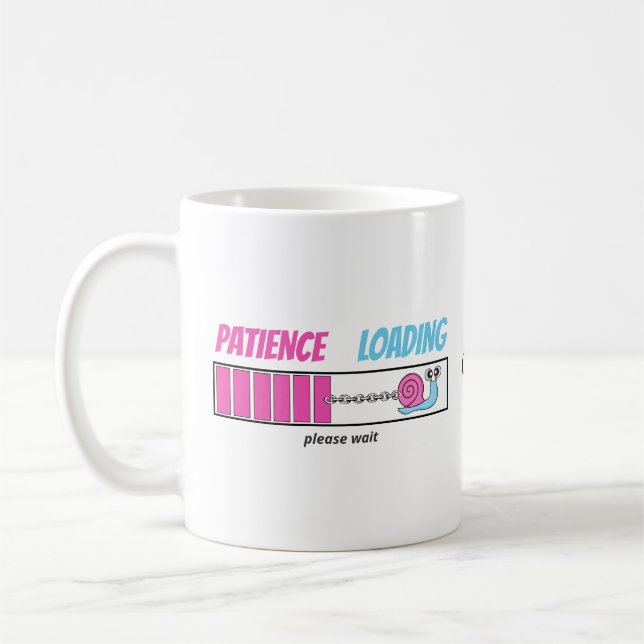 Patience Loading Cute Snail Make Your Own Birthday Coffee Mug (Left)