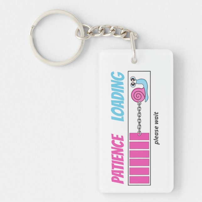 Patience Loading Cute Snail Personalised Birthday Key Ring (Front)