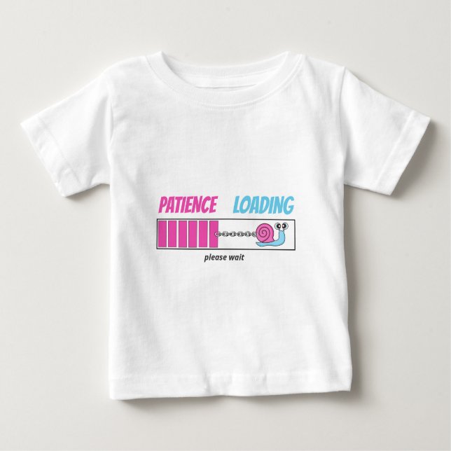 Patience Loading Funny Snail Personalised Toddler Baby T-Shirt (Front)