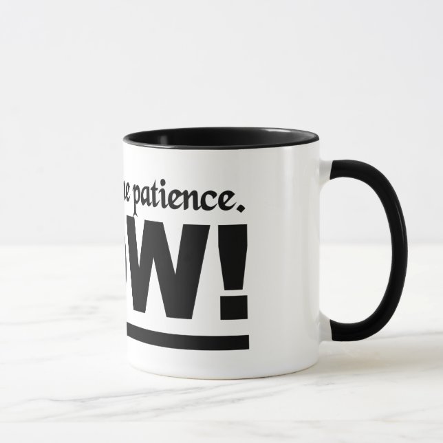 Patience mug - choose style & colour (Right)