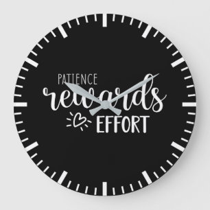 Patience Rewards Effort, Hustle Success Gym Large Clock