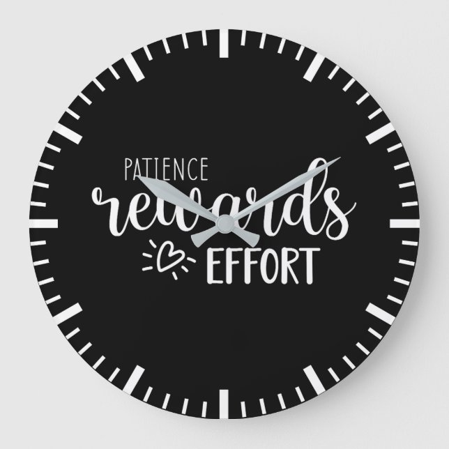 Patience Rewards Effort, Hustle Success Gym Large Clock (Front)