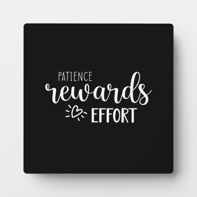 Patience Rewards Effort, Hustle Success Gym Plaque (Front)