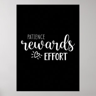 Patience Rewards Effort, Hustle Success Gym Poster