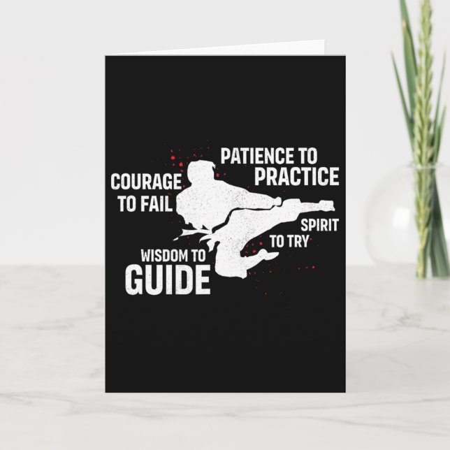 Patience To Practice Courage To Fail Karate Karate Card (Front)