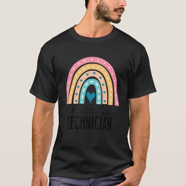 Patient Care Technician Cute Rainbow Pct Tech T-Shirt (Front)