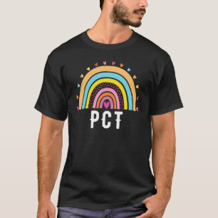 Patient Care Technician Leopard Boho Rainbow Nurse T-Shirt
