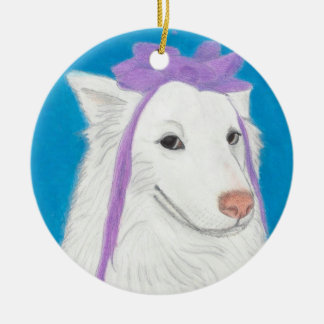 Patient Eskie, A Profound Hounds Ornament