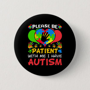 Patient Me Heart Colourful Puzzle I Have Autism Aw 6 Cm Round Badge
