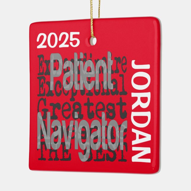 Patient Navigator Extraordinaire CUSTOM Ceramic Ornament (Left)