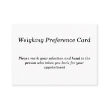 Patient Weighing Options Card for Medical Offices