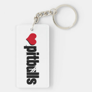 Patiently Waiting (heart pitbulls) Key Ring