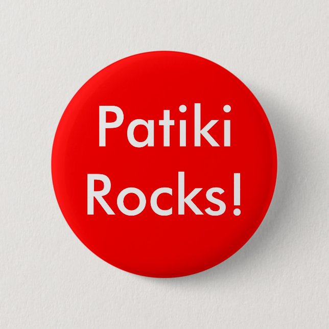 Patiki Rocks! 6 Cm Round Badge (Front)