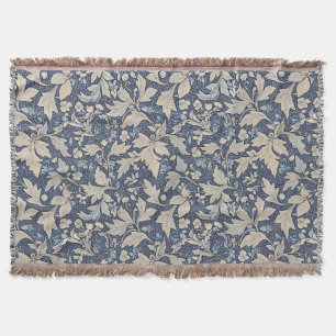 Patina Blue Morning Glory Throw Blanket
