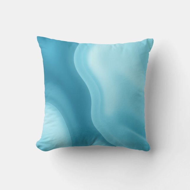 Patina Blue Soft Glow Gradient Abstract Cushion (Front)