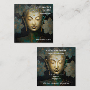 PATINA OF PEACE MEDITATION PORTRAIT SQUARE BUSINESS CARD