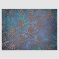 Patina Scroll Work Flowers on Purple Decoupage