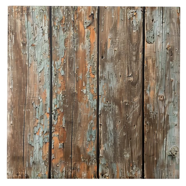 Patina Wood Rustic Distressed Plank  Ceramic Tile (Front)