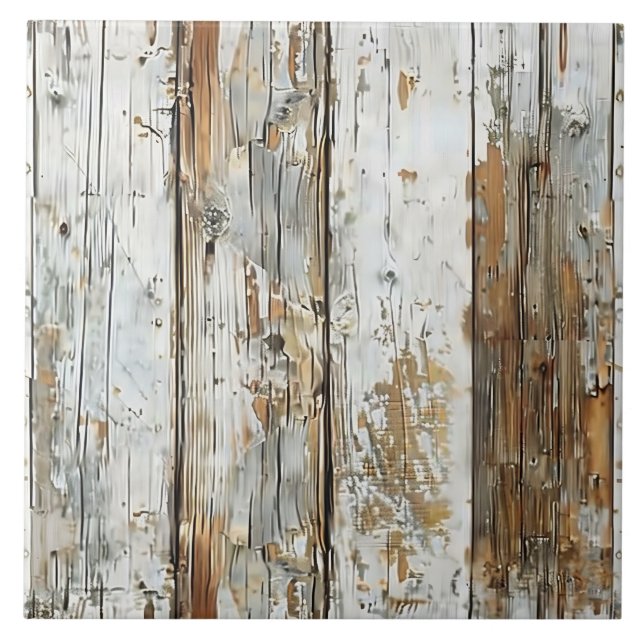 Patina Wood Rustic Distressed Plank  Ceramic Tile (Front)