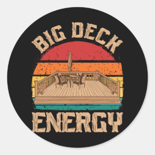 Patio Big Deck Energy Grilling Outdoorsy Meat Bbq Classic Round Sticker