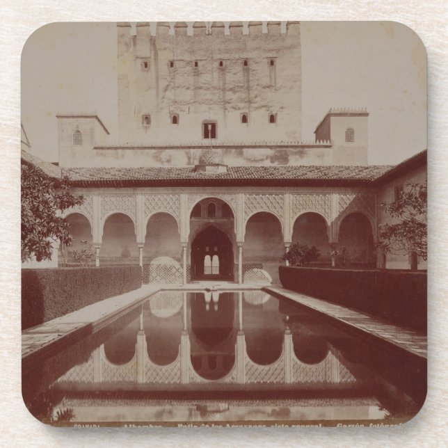 Patio de los Arrayanes, Alhambra, c.1875-80 (sepia Coaster (Front)
