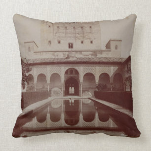 Patio de los Arrayanes, Alhambra, c.1875-80 (sepia Cushion