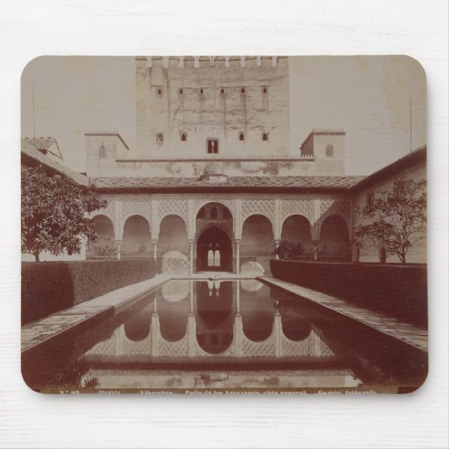 Patio de los Arrayanes, Alhambra, c.1875-80 (sepia Mouse Pad (Front)