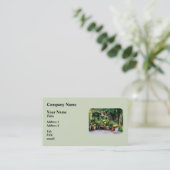 Patio Garden in the Rain Business Card (Standing Front)