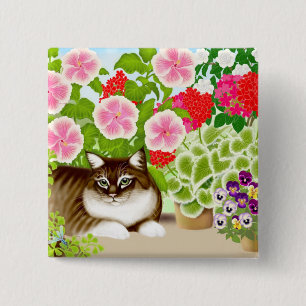 Patio Jungle Tiger Cat Pin