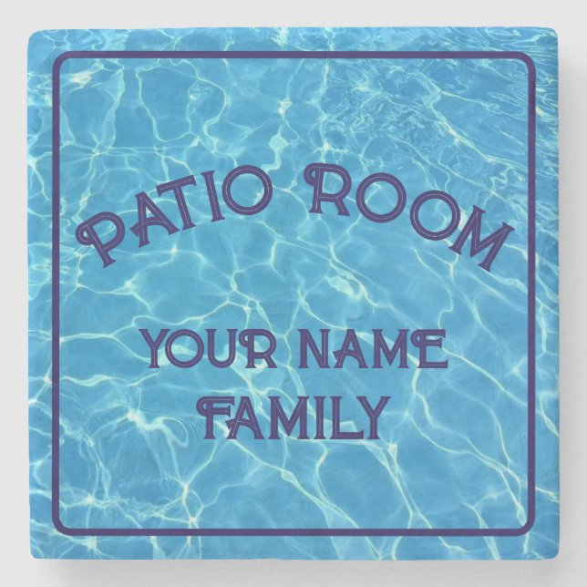 Patio Room Pool Decor Stone Coaster (Front)