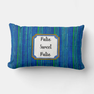 Patio Sweet Patio Blue Green Stripe Customisable Lumbar Cushion