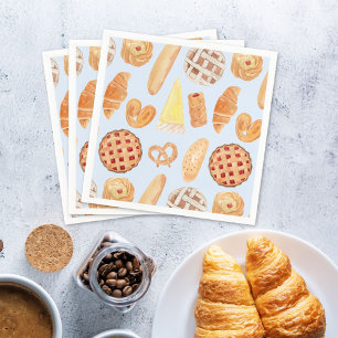 Patisserie French Bakery Pastry Bread Food Art Napkin