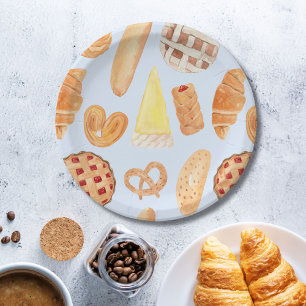 Patisserie French Bakery Pastry Bread Food Art Paper Plate