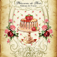Pâtisseries de Paris Gâteau de Fraise Decoupage
