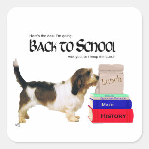 Patit Basset Griffon Vendeen School Square Sticker