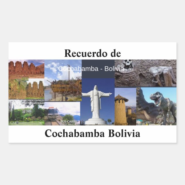 Pativo recoerdo de Cochabamba Boilivia Rectangular Sticker (Front)