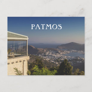 Patmos Greece View of the Island from Above Postcard