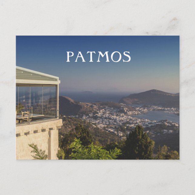 Patmos Greece View of the Island from Above Postcard (Front)