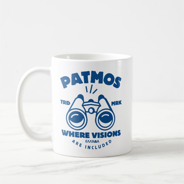 Patmos: where visions are included coffee mug (Left)