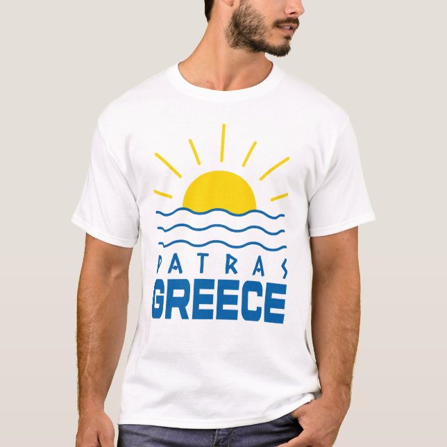 Patras Greece Sunshine And Sea Men's White T-Shirt (Front)