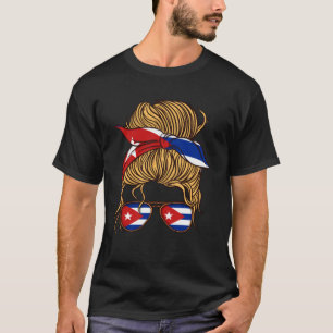 Patria Vida Sos Cuba Flag Women Bun  Cuba Caribbea T-Shirt