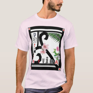 Patria y Vida Black Frame Pink Flowers T-Shirt