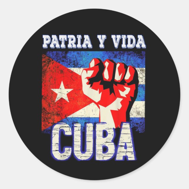 Patria y vida sos Cuba Classic Round Sticker (Front)